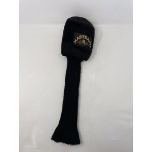 Vintage Masterfit 1 Golf Club Head Cover Black Sock Soft Embroidered